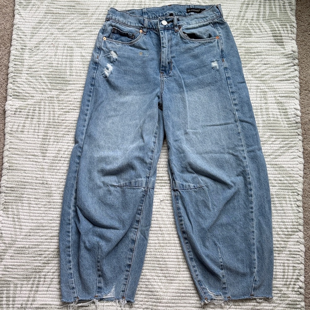 Blank NYC Barrel jean Blue Distressed Women's Jeans
